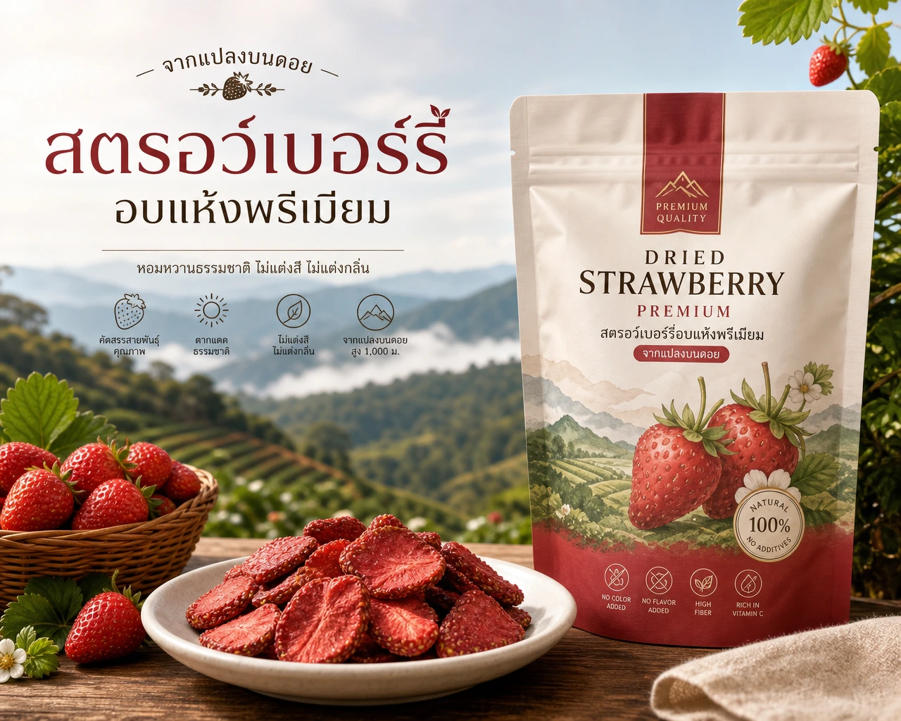 สตรอว์เบอร์รี่อบแห้งพรีเมียม